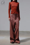 BASERANGE Tiger Cardigan Turtleneck Sweater TOTST-CG-AU23 Burn Pompom